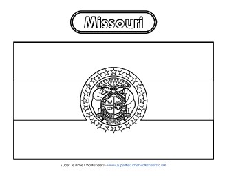 Missouri Flag Coloring Page States Individual Worksheet