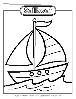 Coloring Page: Sailboat Coloring Pages Worksheet