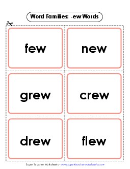 Flashcards (-ew) Word Families Worksheet