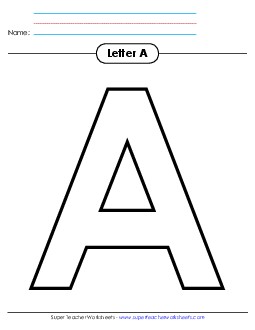 Outline - Uppercase A Alphabet Worksheet