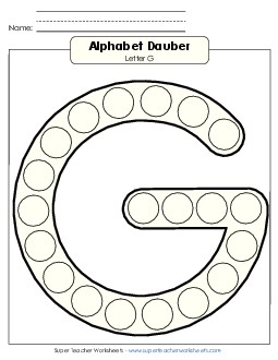 Letter G - Dabber Alphabet Worksheet