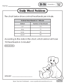 Daily Word Problems  D-76 through D-80 Worksheet