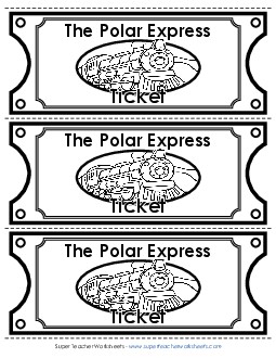 Polar Express Ticket (Black & White) Picture Book Polar Express Worksheet