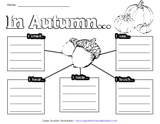 5 Senses in the Fall Worksheet