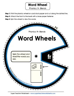 Word Wheel (Fr- Words) Phonics Blends Worksheet