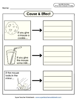 Cause and Effect Picture Book Give A Mouse A Cookie Worksheet