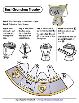 Best Grandma Trophy Awards Worksheet