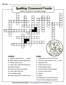 Crossword Puzzle (C-16) Spelling C Worksheet