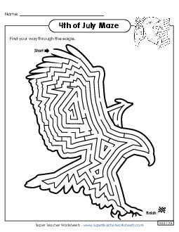 Eagle Maze Holiday Worksheet