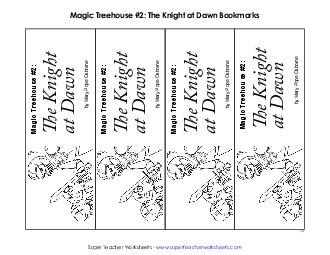 MTH: The Knight at Dawn Bookmarks Free Books Worksheet