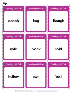 Flashcards (C-4) Spelling C Worksheet