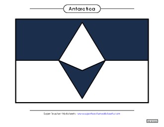 Antarctica Flag (Full Color) Worksheet