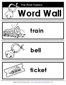 Polar Express Word Wall Picture Book Polar Express Worksheet