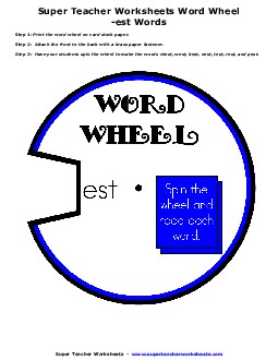 Word Wheel (-est Words) Phonics Worksheet