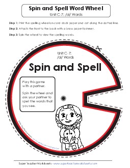 Spin and Spell (C-7)  Spelling C Worksheet