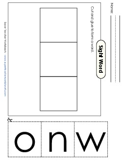 Large Cut-and-Glue: Own Sight Words Individual Worksheet