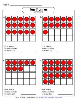 Double Ten Frame Add/Subtract Ten Frames Worksheet