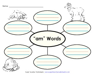 Word Web (-am) Word Families Worksheet