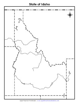 Idaho: Blank Map State Maps Worksheet