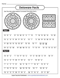 Cryptogram Puzzle States Individual Worksheet