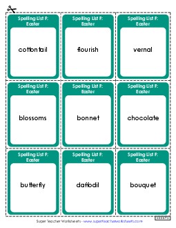 Flashcards (Easter)  Spelling F Worksheet