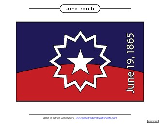 Juneteenth Flag (Full Color) Free Holiday Worksheet