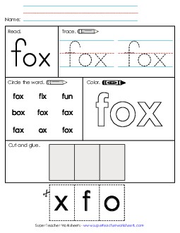 Worksheet 2: Fox Sight Words Individual Worksheet