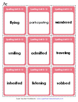 Flashcards (D-13) Spelling D Worksheet