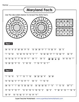 Cryptogram Puzzle States Individual Worksheet