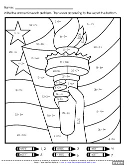 Statue of Liberty Mystery Picture (Division) Holiday Worksheet