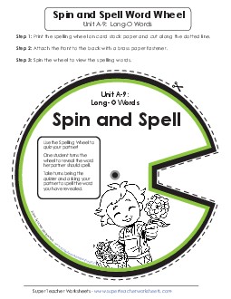 Spin and Spell (A-9) Spelling A Worksheet