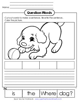 New Cut-Out Sentence: Where Worksheet