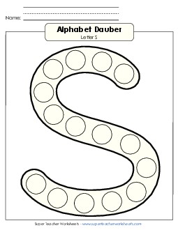 Letter S - Dabber Alphabet Worksheet