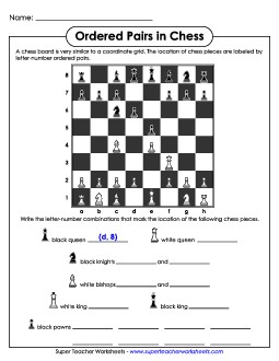 Ordered Pairs in Chess Geometry Worksheet