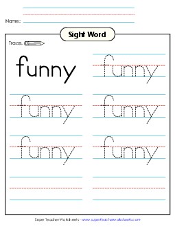 Trace the Word: Funny Sight Words Individual Worksheet