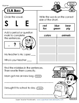 ELA Buzz: Week 1 Worksheets 1 through 5 Free Daily Ela Review Worksheet