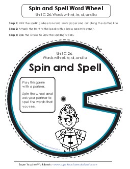 Spin-and-Spell (C-26) Spelling C Worksheet