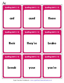 Flashcards (C-13) Spelling C Worksheet