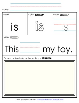 Worksheet 3: Is Sight Words Individual Worksheet