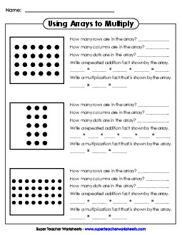 Using Arrays: Repeated Addition & Multiplication Worksheet