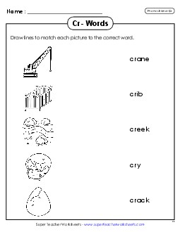 Matching Worksheet Phonics Blends Worksheet