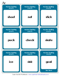 Flashcards (A-Hockey) Spelling A Worksheet