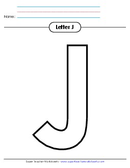 Outline - Uppercase J Alphabet Worksheet