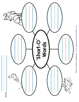 Word Web (Short O Words) Phonics Long Short O Worksheet