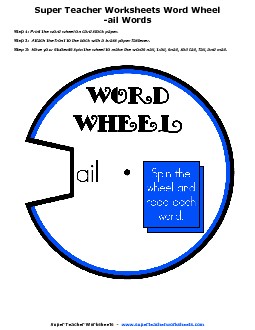 Word Wheel: -ail Words Phonics Worksheet