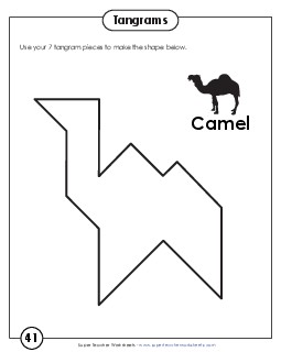 Tangram Puzzles #41-45 Tangrams Worksheet