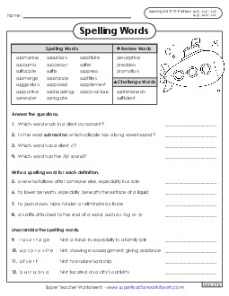 Question Worksheet (F-19) Spelling F Worksheet