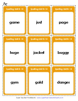 Flashcards (B-14) Spelling B Worksheet