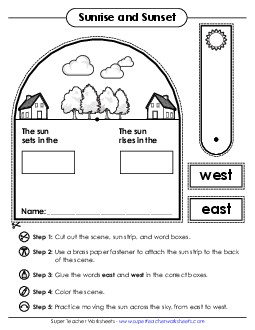 Sunrise & Sunset 1st Grade Science Worksheet