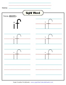 Trace the Word: If Sight Words Individual Worksheet